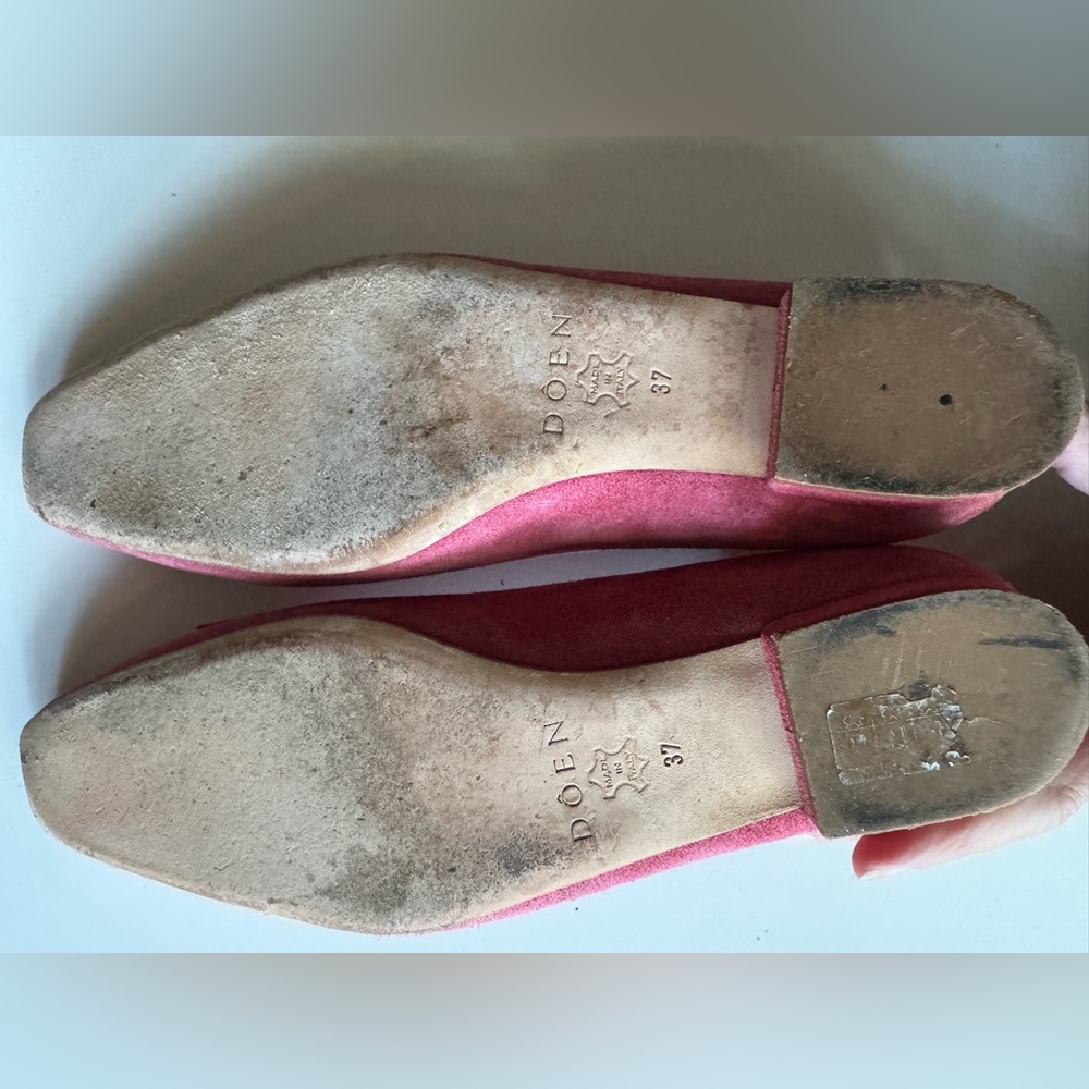 Doen Odette Dusty Pink Suede Ballet Women's Flats - Picture 8 of 10